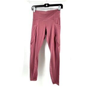 Athleta Women's Pink Pull On Cropped Stretch Activewear Leggings Size XS